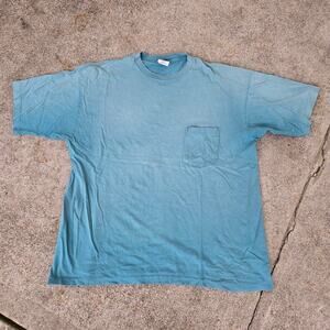 Vtg 90s GAP Plain Earthtone Sunfaded Pocket T Shirt Single Stitch USA Made XL